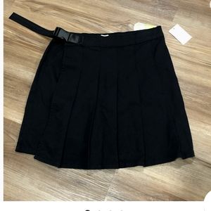 BP Pleated NWT Cotton Twill Skirt Belted Elastic Wrap Front Mini Sz XS Nordstrom